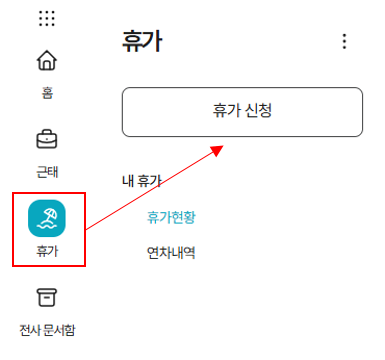 휴가 신청 방법 안내 이미지