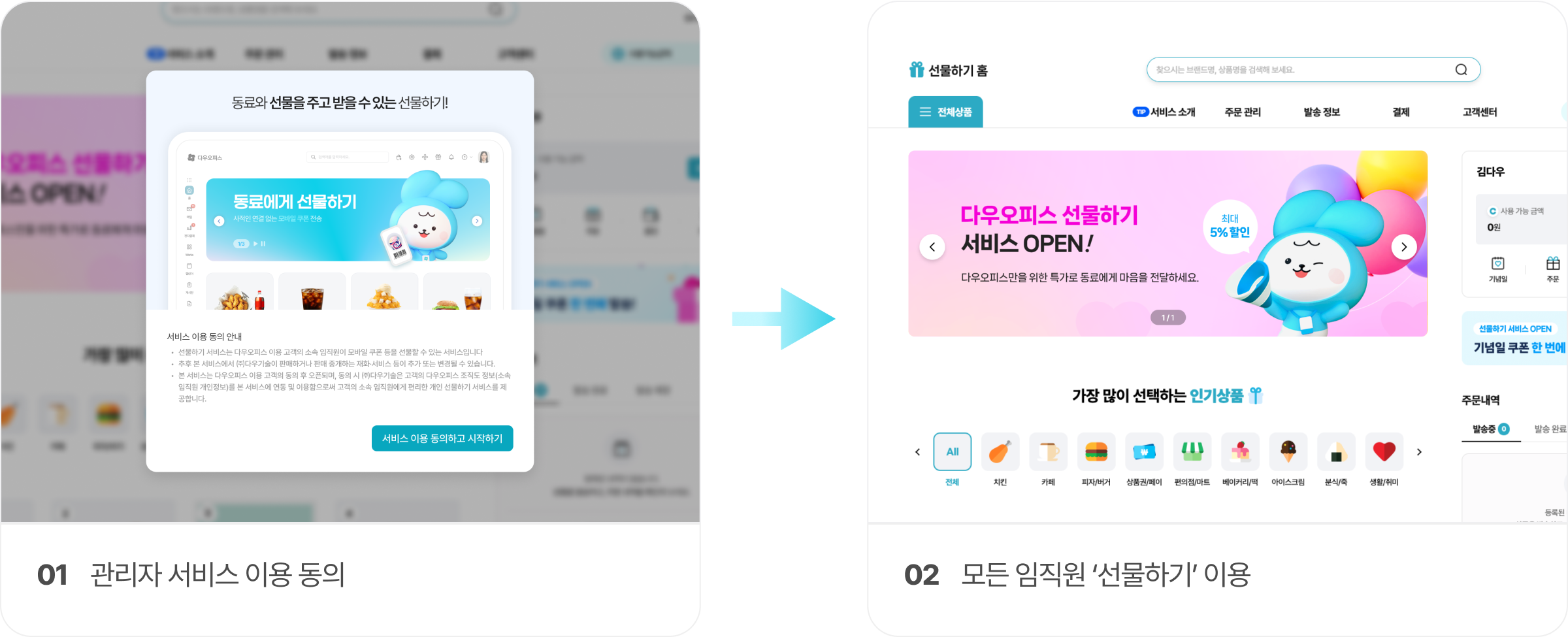선물하기 특장점 이미지