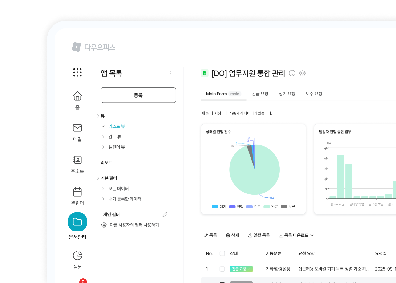업무지원 통합 관리 이미지